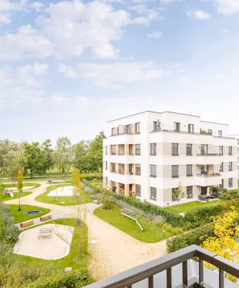 Am Park Potsdam – Potsdam – Balkonblick zum Volkspark Potsdam