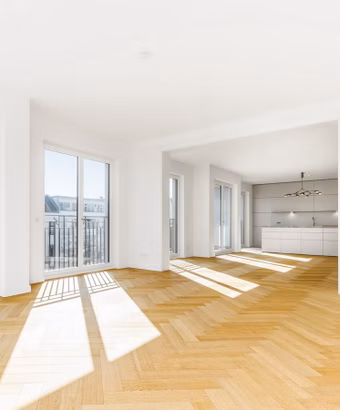 Schlüter 18 – Berlin-Charlottenburg – Offener Wohn-Küchen-Essbereich mit Bulthaupt Einbauküche | WE 11