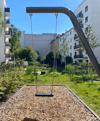 Harmonisch gestalteter Innehof