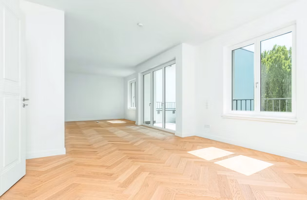 Wieland & Pestalozzi – Berlin-Charlottenburg – Offener Wohn-Küchen-Essbereich | WE 1.13